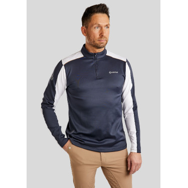 Polo da equitazione MoPhil a maniche lunghe da uomo Blu marino scuro