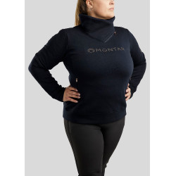 Maglia Montar Naja con zip al collo crystal rose gold Curve donna Marina Blu marino