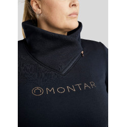 Maglia Montar Naja con zip al collo crystal rose gold Curve donna Marina Blu marino