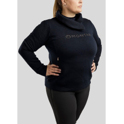 Maglia Montar Naja con zip al collo crystal rose gold Curve donna Marina Blu marino