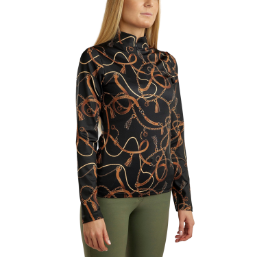 Polo a maniche lunghe Montar stampato Haily bridle donna Nero