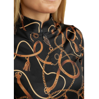 Polo a maniche lunghe Montar stampato Haily bridle donna Nero