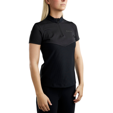 Polo con zip a un quarto Montar MoZira maniche corte raffinato donna Polo con zip a un quarto Montar MoZira maniche corte raffinato donna