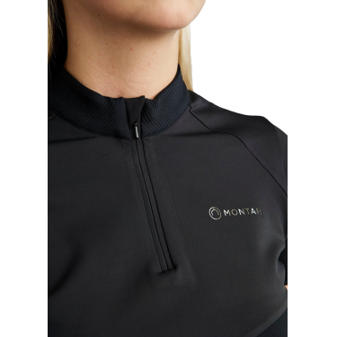 Polo con zip a un quarto Montar MoZira maniche corte raffinato donna