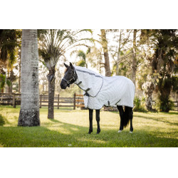 Coperta antimosche Horseware Amigo Summer Plus CarreauxMarine / gris titanium / argent Motivi