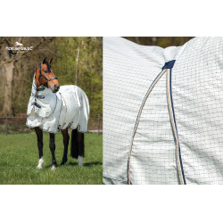 Coperta anti-mosche Horseware Rambo Optimo Supreme Summer Sheet Plus CarreauxMarine / gris orage / argent Motivi Coperta anti-mosche Horseware Rambo Optimo Supreme Summer Sheet Plus CarreauxMarine / gris orage / argent Motivi