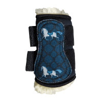 Gambali Kentucky in montone vegano con motivo cavallo nero Nero