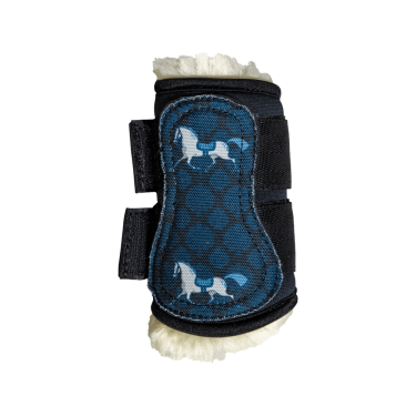 Gambali Kentucky in montone vegano con motivo cavallo nero