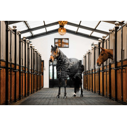 Coperta da scuderia Horseware Easy-Layer Plus 400g Nero / nero / argento Coperta da scuderia Horseware Easy-Layer Plus 400g Nero / nero / argento