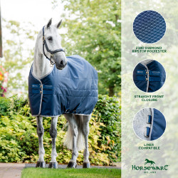 Coperta da scuderia Horseware Ionic Therapy 50g Bleu imperial / argent /Marine Blu Coperta da scuderia Horseware Ionic Therapy 50g Bleu imperial / argent /Marine Blu