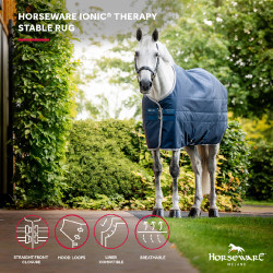 Coperta da scuderia Horseware Ionic Therapy 50g Bleu imperial / argent /Marine Blu Coperta da scuderia Horseware Ionic Therapy 50g Bleu imperial / argent /Marine Blu