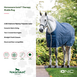 Coperta da scuderia Horseware Ionic Therapy 50g Bleu imperial / argent /Marine Blu Coperta da scuderia Horseware Ionic Therapy 50g Bleu imperial / argent /Marine Blu