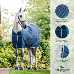 Coperta da scuderia Horseware Ionic Therapy 50g Bleu imperial / argent /Marine Blu Coperta da scuderia Horseware Ionic Therapy 50g Bleu imperial / argent /Marine Blu
