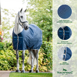 Coperta da scuderia Horseware Ionic Therapy 50g Bleu imperial / argent /Marine Blu Coperta da scuderia Horseware Ionic Therapy 50g Bleu imperial / argent /Marine Blu