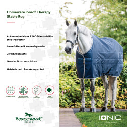 Coperta da scuderia Horseware Ionic Therapy 50g Bleu imperial / argent /Marine Blu Coperta da scuderia Horseware Ionic Therapy 50g Bleu imperial / argent /Marine Blu