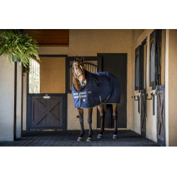 Coperta da scuderia Horseware Rhino 350g VL Nero / grigio titanio / blu classico Coperta da scuderia Horseware Rhino 350g VL Nero / grigio titanio / blu classico