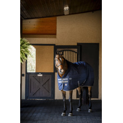 Coperta da scuderia Horseware Rhino 350g VL Nero / grigio titanio / blu classico Coperta da scuderia Horseware Rhino 350g VL Nero / grigio titanio / blu classico