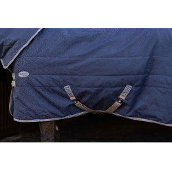 Coperta da scuderia Horseware Rhino 350g VL Nero / grigio titanio / blu classico Coperta da scuderia Horseware Rhino 350g VL Nero / grigio titanio / blu classico