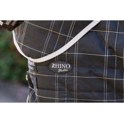 Coperta da scuderia Horseware Rhino 350g VL Nero / quadri bianco grigi