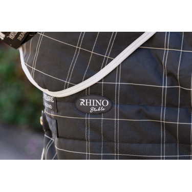 Coperta da scuderia Horseware Rhino 350g VL Nero / quadri bianco grigi