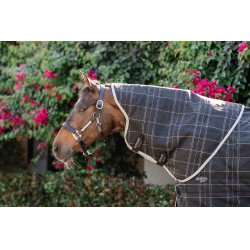 Coperta da scuderia Horseware Rhino 350g VL Nero / quadri bianco grigi