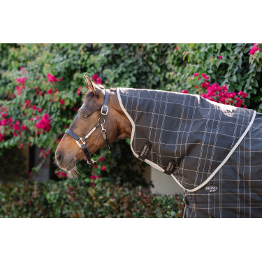 Coperta da scuderia Horseware Rhino 350g VL Nero / quadri bianco grigi