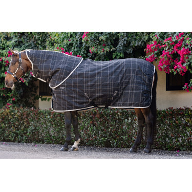 Coperta da scuderia Horseware Rhino 350g VL Nero / quadri bianco grigi