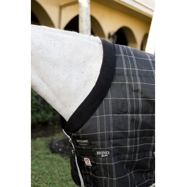Coperta da scuderia Horseware Rhino 350g VL Nero / quadri bianco grigi