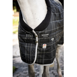 Coperta da scuderia Horseware Rhino 350g VL Nero / quadri bianco grigi