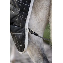 Coperta da scuderia Horseware Rhino 350g VL Nero / quadri bianco grigi