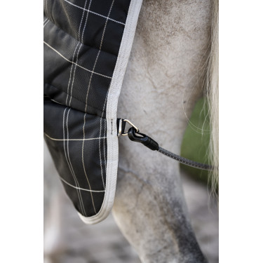 Coperta da scuderia Horseware Rhino 350g VL Nero / quadri bianco grigi
