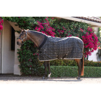 Coperta da scuderia Horseware Rhino Pony 100g Nero / quadri bianco grigi Coperta da scuderia Horseware Rhino Pony 100g Nero / quadri bianco grigi