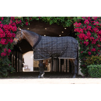 Coperta da scuderia Horseware Rhino Pony 100g Nero / quadri bianco grigi Coperta da scuderia Horseware Rhino Pony 100g Nero / quadri bianco grigi
