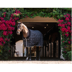 Coperta da scuderia Horseware Rhino Pony 100g Nero / quadri bianco grigi