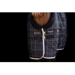 Coperta da scuderia Horseware Rhino Pony 100g Nero / quadri bianco grigi