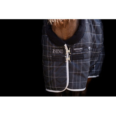Coperta da scuderia Horseware Rhino Pony 250g VL Nero / quadri bianco grigi Coperta da scuderia Horseware Rhino Pony 250g VL Nero / quadri bianco grigi