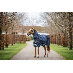 Coperta Horseware Amigo 1200D Integrated Turnout 150g Marino / grigio titanio / argento Blu marino