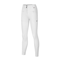 Pantaloni Kingsland KLKerry senza cuciture con grip al ginocchio per donna morfologia a H Bianco