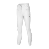 Pantaloni Kingsland KLKerry senza cuciture con grip integrale da donna per morfologie a H Bianco