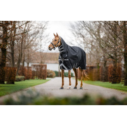 Coperta Horseware Amigo 1200D Integrated Turnout 50g Nero / grigio titanio / argento