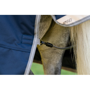 Coperta Horseware Amigo 1200D Pony Turnout 250g Marino / grigio titanio / argento Blu marino
