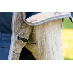 Coperta Horseware Amigo 1200D Pony Turnout 50g Marino / grigio titanio / argento Blu marino