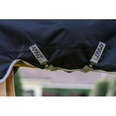 Coperta Horseware Amigo 1200D Pony Turnout 50g Nero / grigio titanio / argento