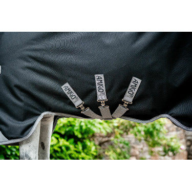 Coperta Horseware Amigo 1200D Turnout 100g Nero / grigio titanio / argento Coperta Horseware Amigo 1200D Turnout 100g Nero / grigio titanio / argento