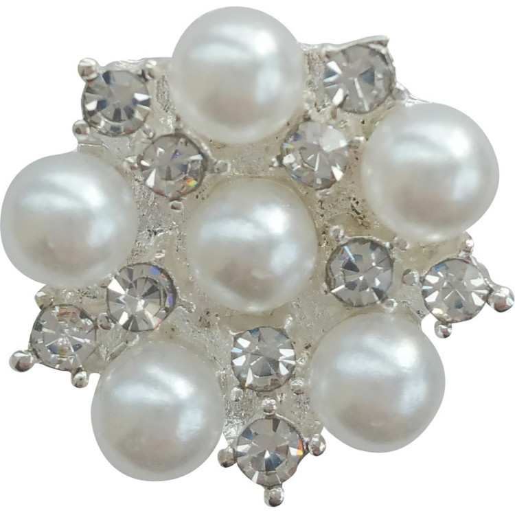 Fermaglio per capelli con strass/perla
