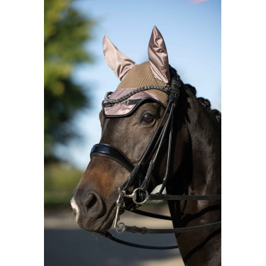 Cuffia anti-mosche HKM Golden Bit Talpa Marrone