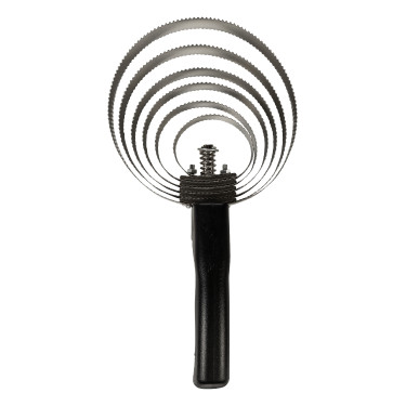 Striglia metallica HKM 6 anelli Nero