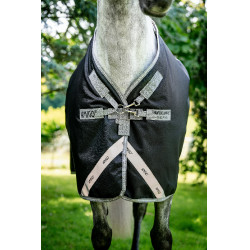 Coperta Horseware Amigo 1200D XL Turnout 150g Nero / grigio titanio / argento