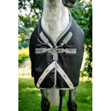 Coperta Horseware Amigo 1200D XL Turnout 150g Nero / grigio titanio / argento