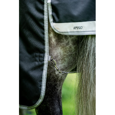 Coperta Horseware Amigo 1200D XL Turnout 150g Nero / grigio titanio / argento